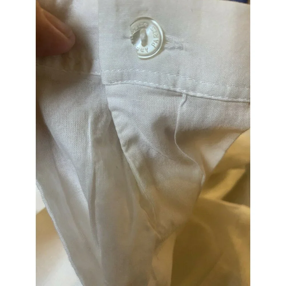 New $430 Anne Fontaine 0 XS White Sheer Voile Blouse Shirt Top Ruffle V Neck - Picture 4 of 6